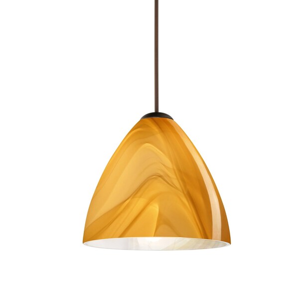 Besa Lighting Mia Cord Pendant, Honey, Bronze Finish, 1x5W LED 1XT-1779HN-LED-BR - main